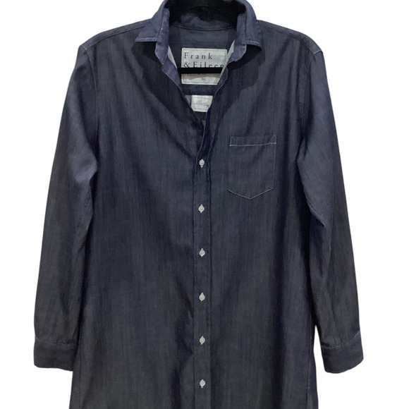 Frank & Eileen Mary Raw Rinse Denim Famous Denim Shirtdress Long Sleeve Small - Picture 7 of 15